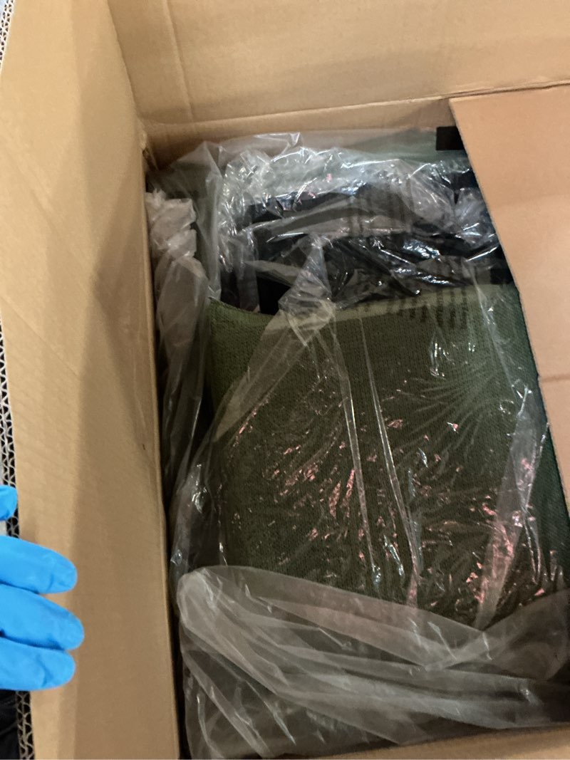 Condition photo showing New/Like New for COLAMY Modern Wingback Living Room Chair Set of 2, Upholstered Fabric Accent Armchair, Single Sofa Chair with Lounge Seat and Wood Legs for Bedroom/Office/Reading Spaces, Green Green Set of 2