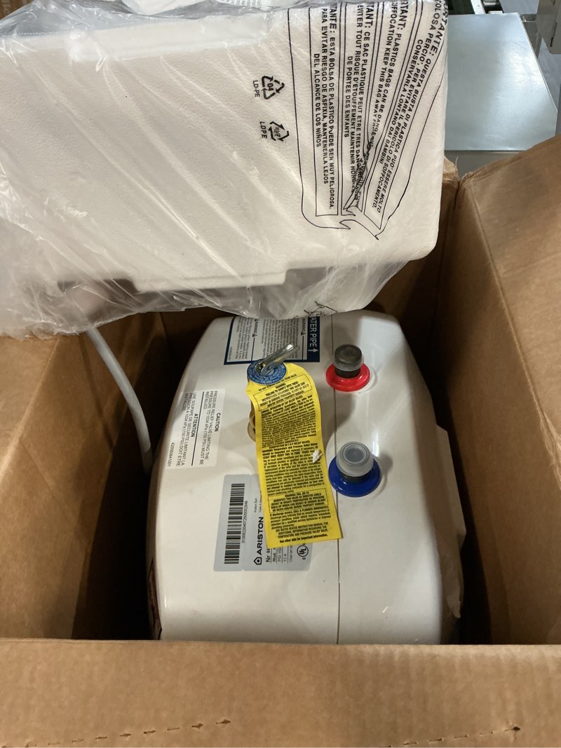Condition photo showing Good Condition for 2.5 gallon capacity, 120-volt – ariston andris mini tank electric water heater – heating solution for under sink, rv, and compact spaces, smart boost for versatile heating, simple installation
