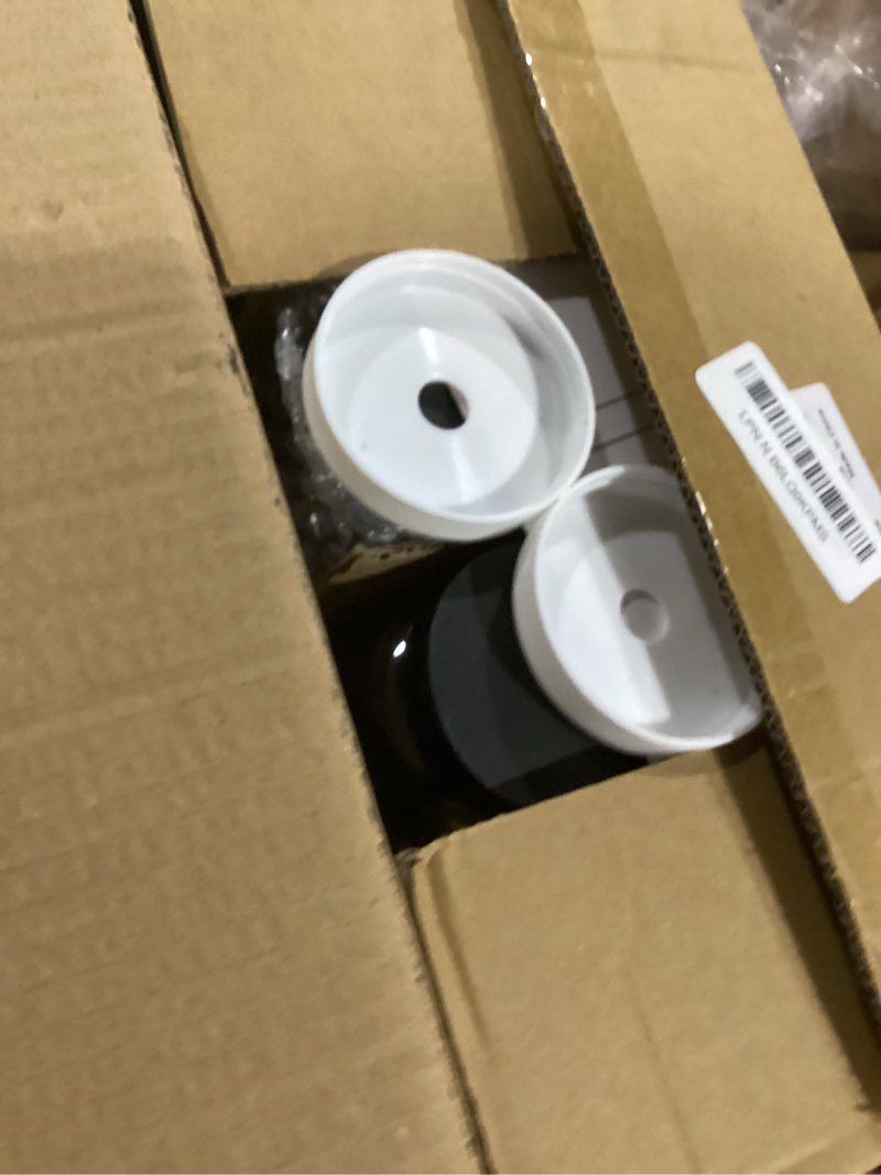 Condition photo showing Good Condition for [ 8 pack ] glass juicing bottles with 2 straws & 2 lids w hole- 16 oz travel drinking jars, water cups with black airtight lids, reusable tall mason jar for juice, bubble tea, smoothie, tea, kombucha black lids