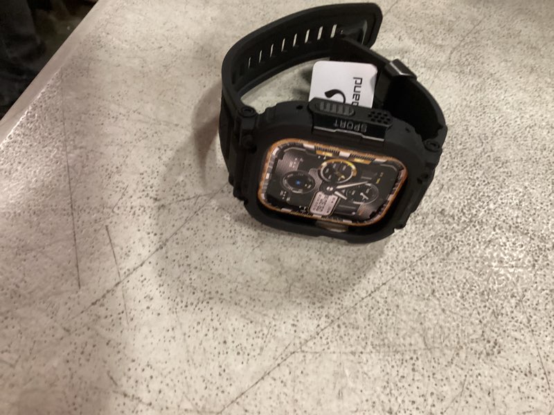 Condition photo showing Good Condition for amband bands case screen protector compatible with apple watch ultra 3/2/1 49mm for men, m1 sport series rugged cover strap and 9h tempered glass, military protective bumper for iwatch 49 mm men black black 49mm