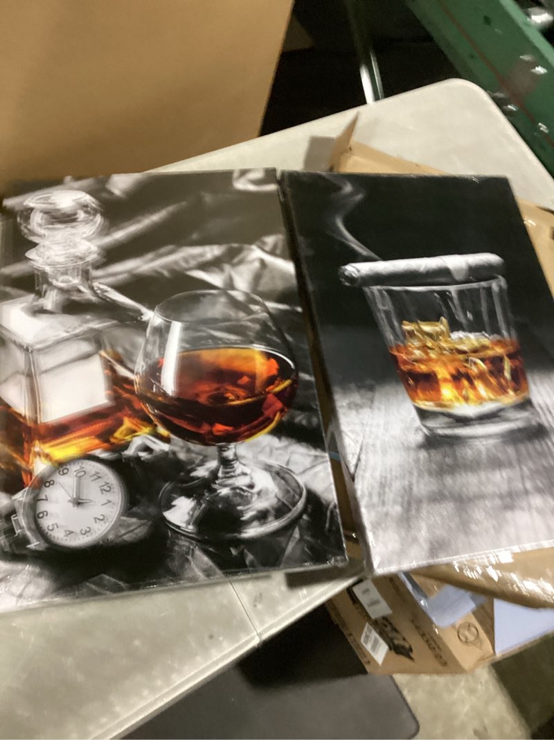 Condition photo showing New/Like New for Similar  Set of 2 Cigar Wine Whisky Canvas Wall Art Prints Black and White Liquor Still Life Pictures Vintage Art Paintings for Kitchen Dining Room Bar Pub Home Decorations - Gifts for Men (8x10in, Unframed) B 8\"x10\" Unframed