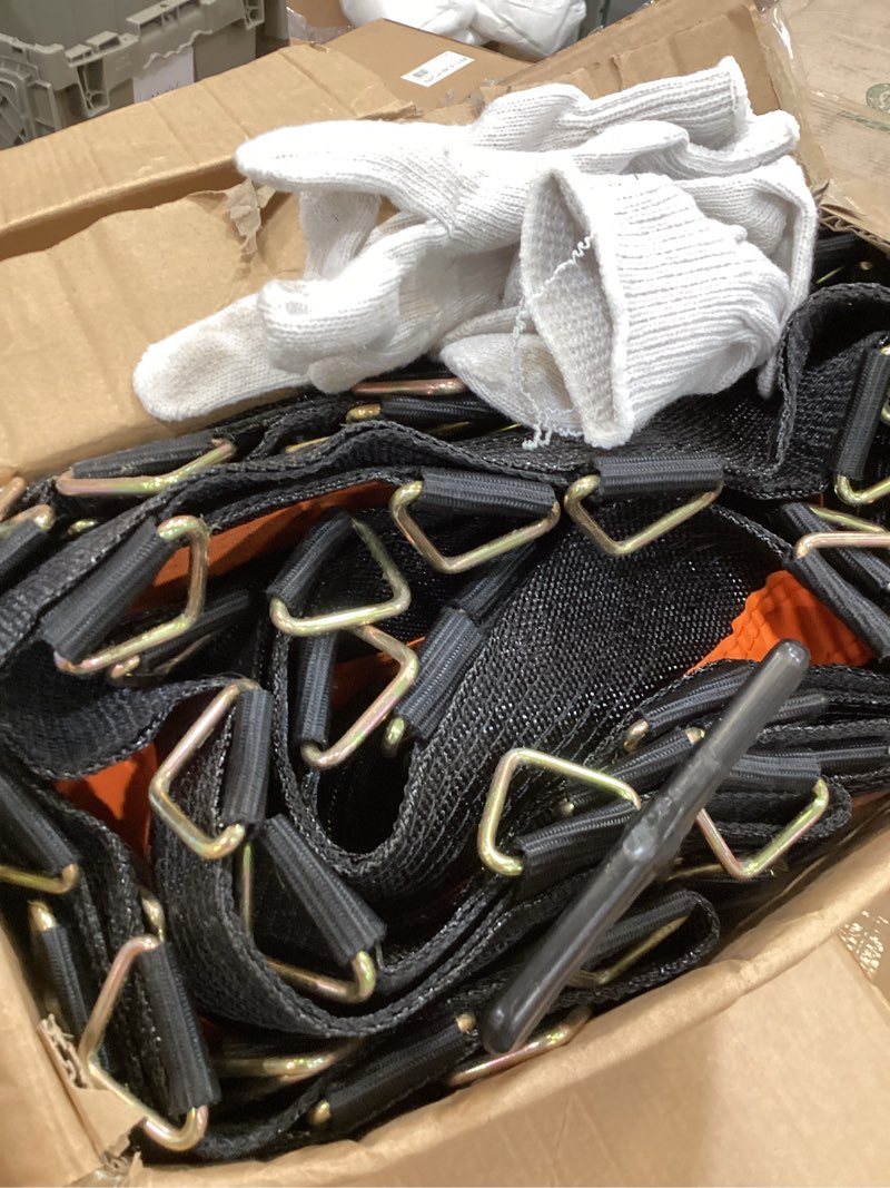 Condition photo showing As Is for trampoline mat replacement?fits 14ft frame, with72/80/84/88/96 rings for choose,fits 5.3"-8.5" springs, trampoline mat diameter 11.97ft-12.56ft?spring and frame not included fits 14ft trampoline 72 rings & (147.6" | 12.3ft) diameter mat-fits 6.5"or 7.0" springs
