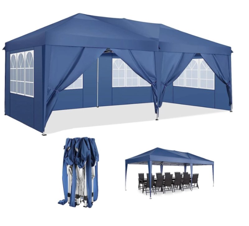 HOTEEL Pop Up Canopy Large Party Tent Shelter 10'X20' With 6 Sidewalls (Incomplete )