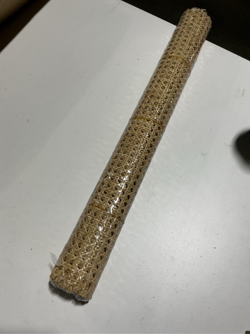 Condition photo showing Good Condition for 24" Width Natural Cane Webbing 5Feet, Rattan Webbing Roll for Caning Projects, Woven Open Mesh Cane for Furniture, Chair, Cabinet, Ceiling, Bed