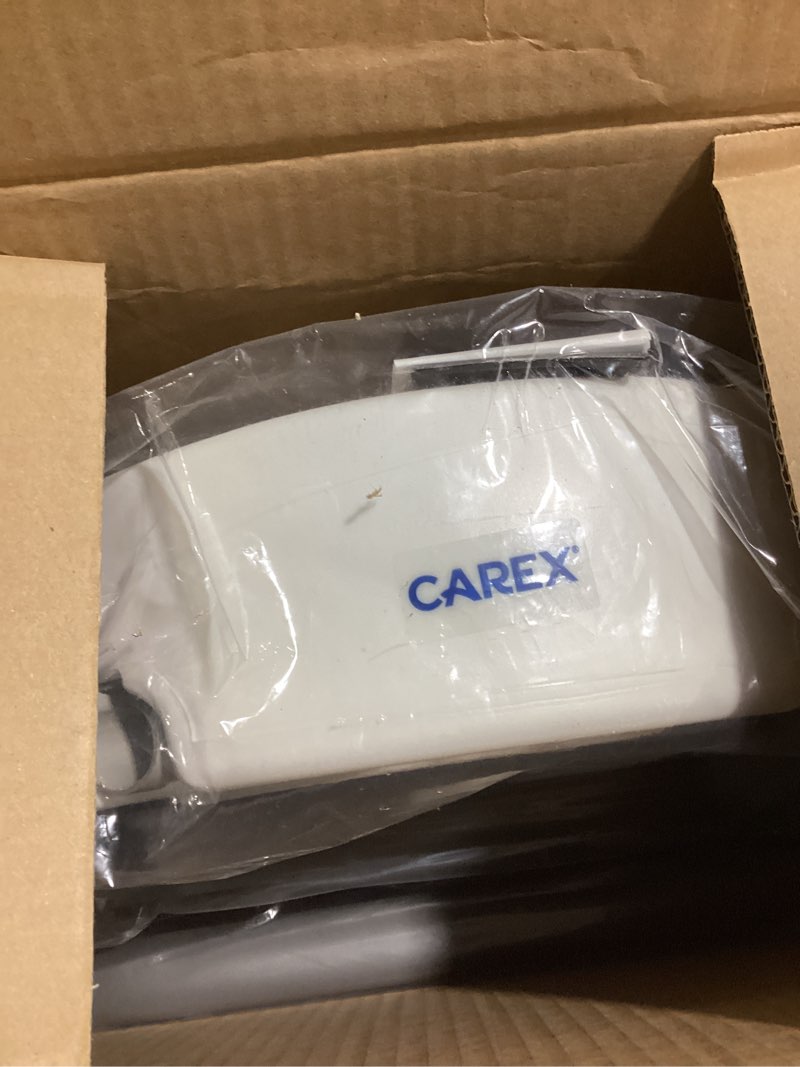 Condition photo showing New/Like New for carex 3.5 inch raised toilet seat with arms, elongated toilet seat riser, up to 250 lbs capacity, elevating & raising seat for elderly & handicap, universal, slip-resistant with padded handles, white