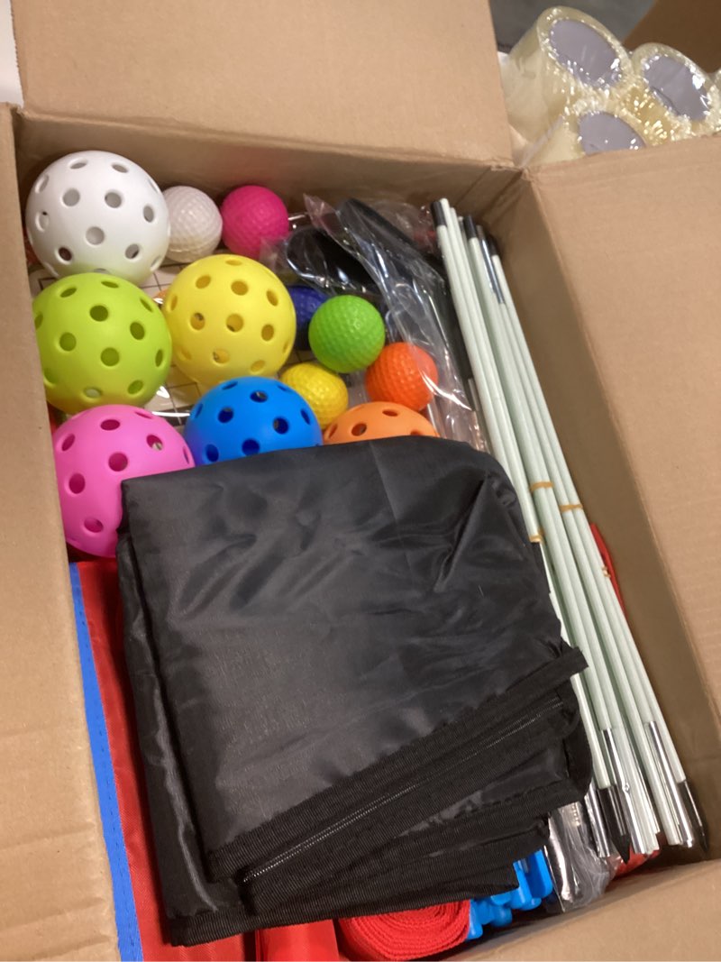 Condition photo showing Good Condition for DHXGON Backyard Golf Game with 2 Clubs, Portable 9 Hole Golf Course, Outdoor Yard Golf Chipping Game for Family and Adults, Beach, Park, Lawn, Field Day Reunion Party Games 9 Hole Red