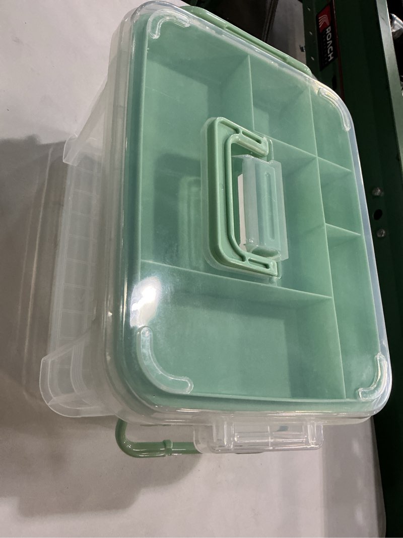 Condition photo showing Good Condition for 15qt clear medicine organizer storage box with handle & tray - thickened plastic empty first aid box, multipurpose medical container with lids/labels, medication caddy for home, baby, elderly, dorm 6