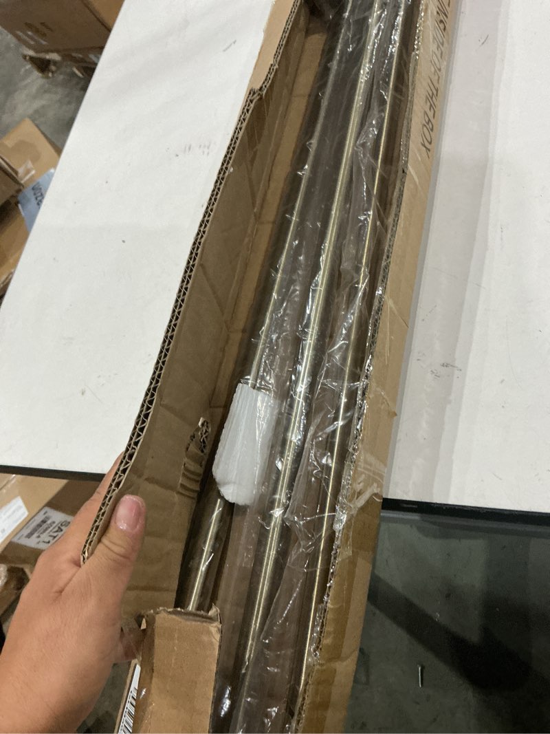 Condition photo showing Good Condition for antique bronze disc curtain rods, 84-144 inches window curtain rod,adjustable room darkening drapery rod with aluminum finials and brackets,wrap around design 84-144" antique bronze