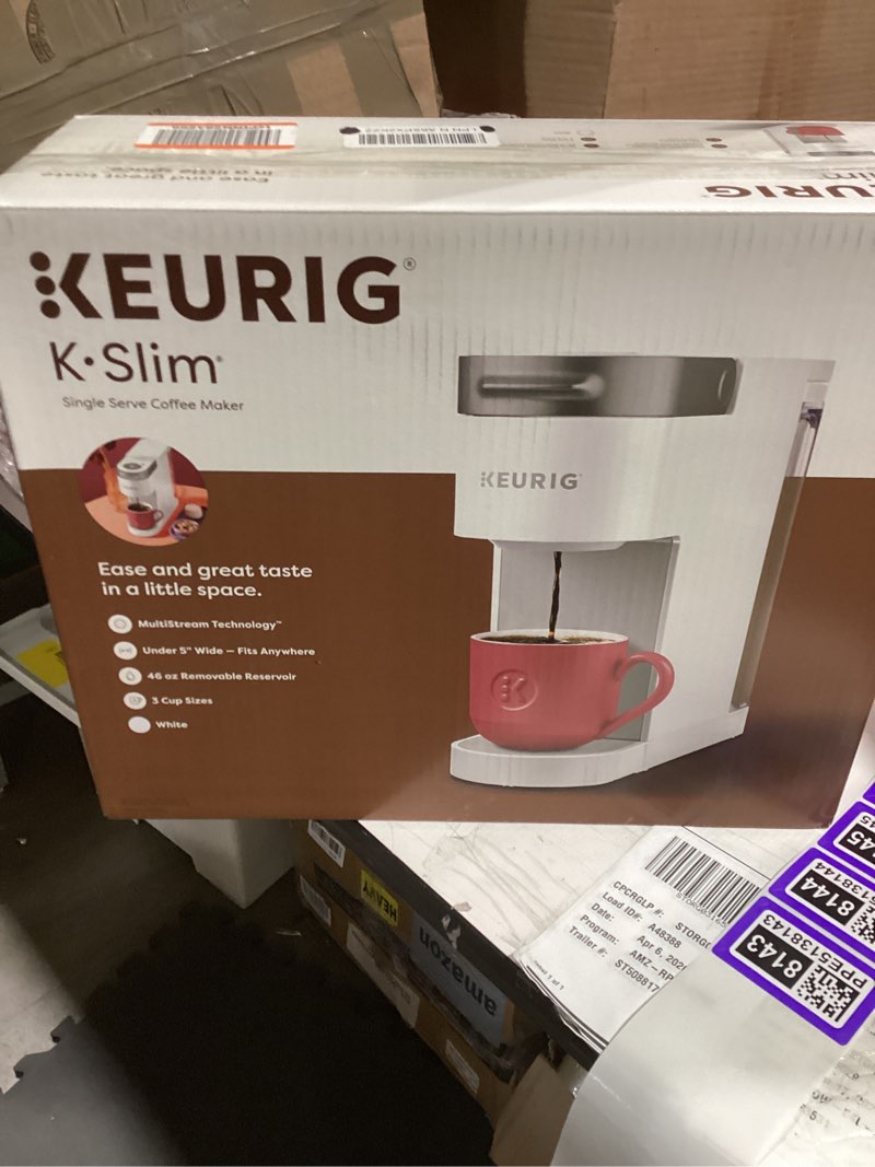 Condition photo showing Good Condition for keurig k-slim single serve k-cup pod coffee maker, multistream technology, 3 brew sizes, slim and sleek design, 46oz removable reservoir, white