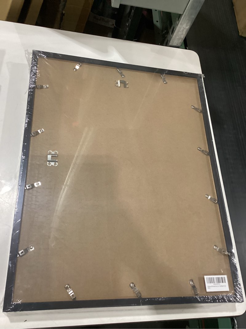 Condition photo showing New/Like New for 100% Solid Wood 16x20 Picture Frame Set of 3, Black Frame Display Photo 11x14 with Mat or 16 x 20 without Mat, 16by20 HQ Matte Black Frame for Wall - 3 Pack/Black/16 x20