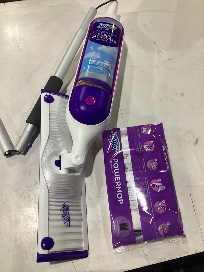 Condition photo showing Good Condition for swiffer powermop multi-surface mop kit for floor cleaning, fresh scent, mopping kit includes powermo