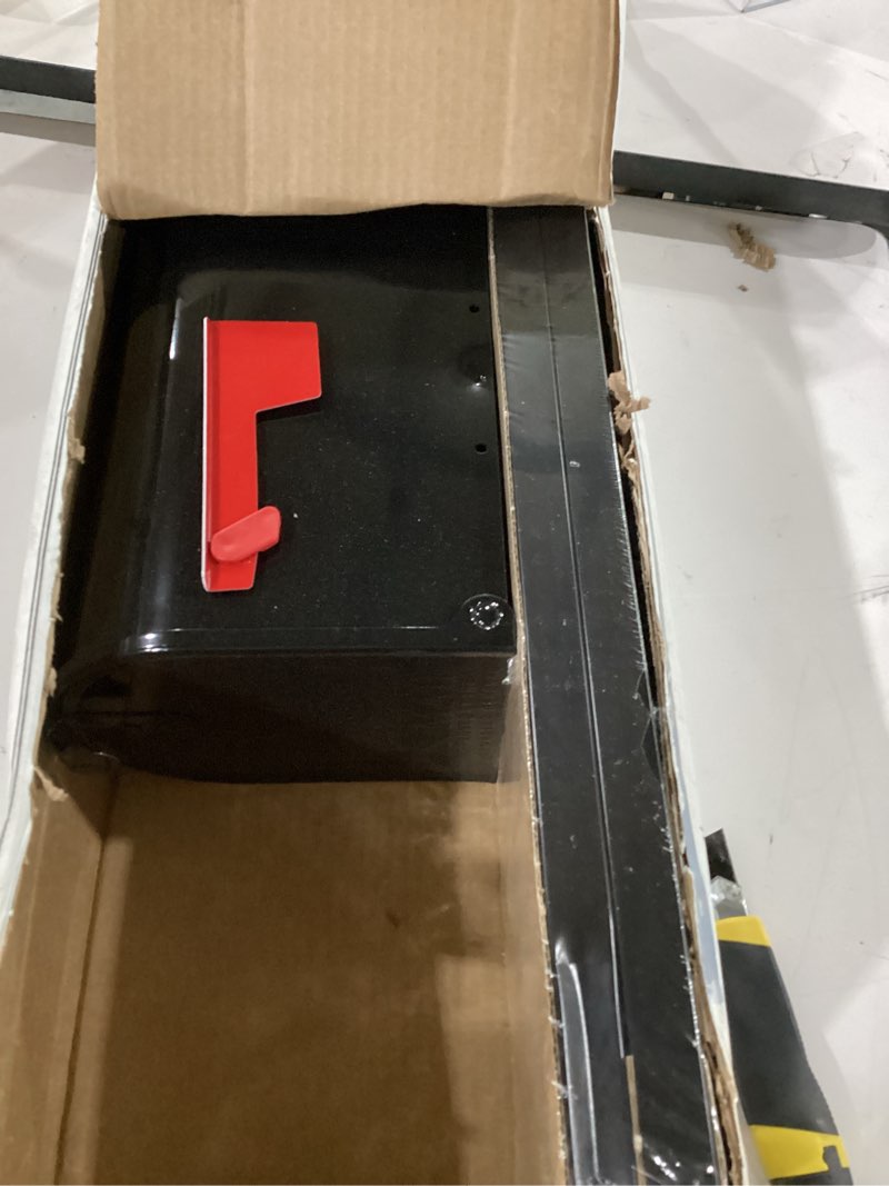 Condition photo showing Good Condition for architectural mailboxes mailbox to go galvanized steel mailbox and post kit, mc11kitbam, black, medium capacity black mailbox