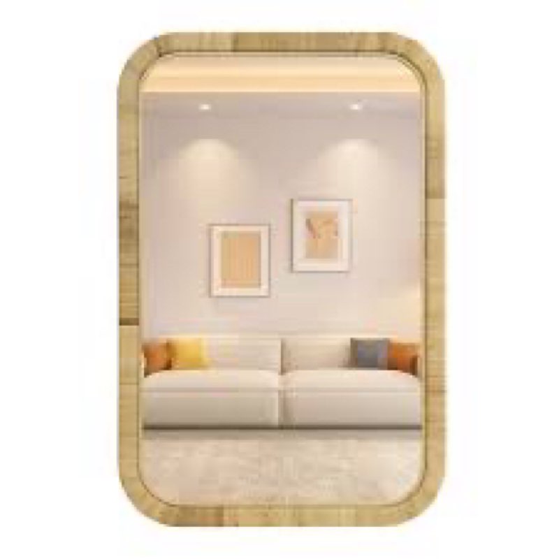 24"×36" handmade rattan framed wall mirror, rustic farmhouse style decorative mirror, boho chic design, ideal for the living room, bedroom, bathroom and fireplace, rectangular