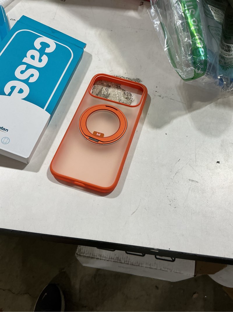 Condition photo showing Good Condition for magnetic for iphone 17 pro max case with ring stand, [10 ft drop protection] [velvety touch] slim translucent matte back shockproof phone case for iphone 17 pro max 6.9'', orange orange iphone 17 pro max 6.9 inches