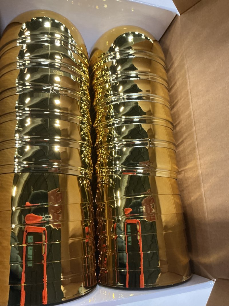 Condition photo showing New/Like New for 12 pcs jumbo gold easter eggs 6 inch large golden metallic easter eggs bulk for filling treats plastic fillable jumbo surprise eggs hunt easter basket stuffers fillers party favor for kids boys girls 12 golden jumbo eggs