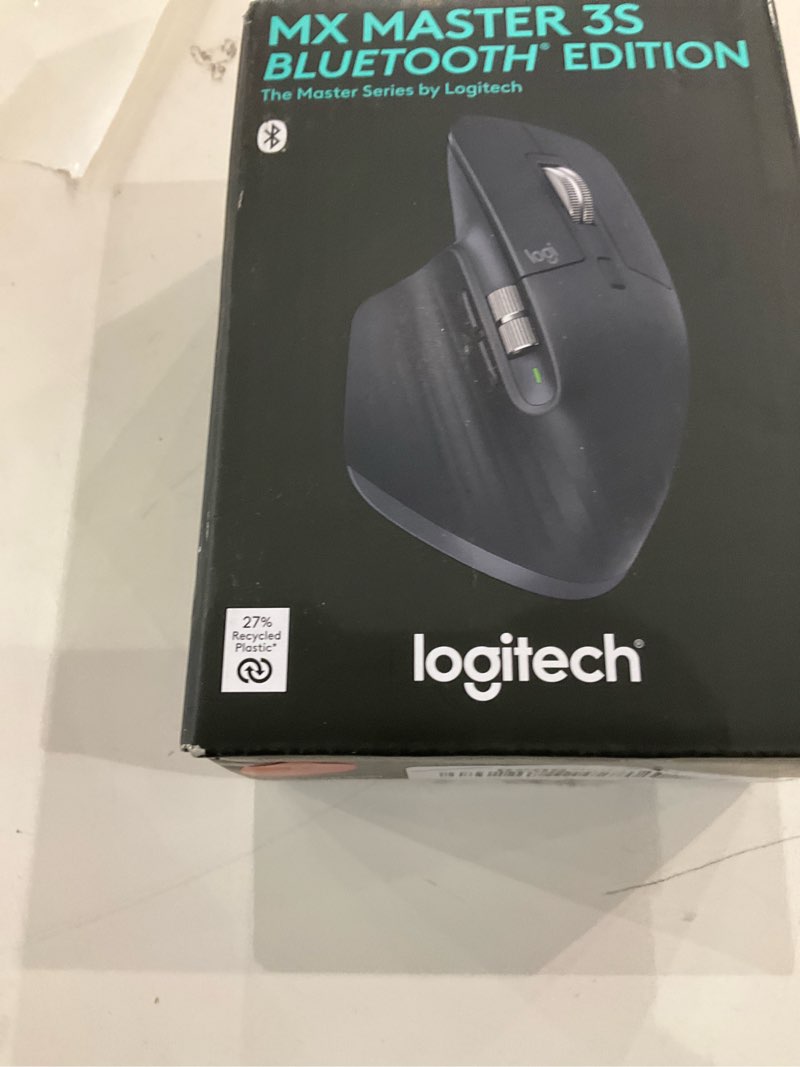 Condition photo showing New/Like New for Logitech MX Master 3S Bluetooth Edition Wireless Mouse, No USB Receiver - Ultra-Fast Scrolling, Ergo, 8K DPI, Track on Glass, Quiet Clicks, Works with Apple Mac, Windows PC, Linux, Chrome - Graphite Graphite Mouse w/o USB Receiver