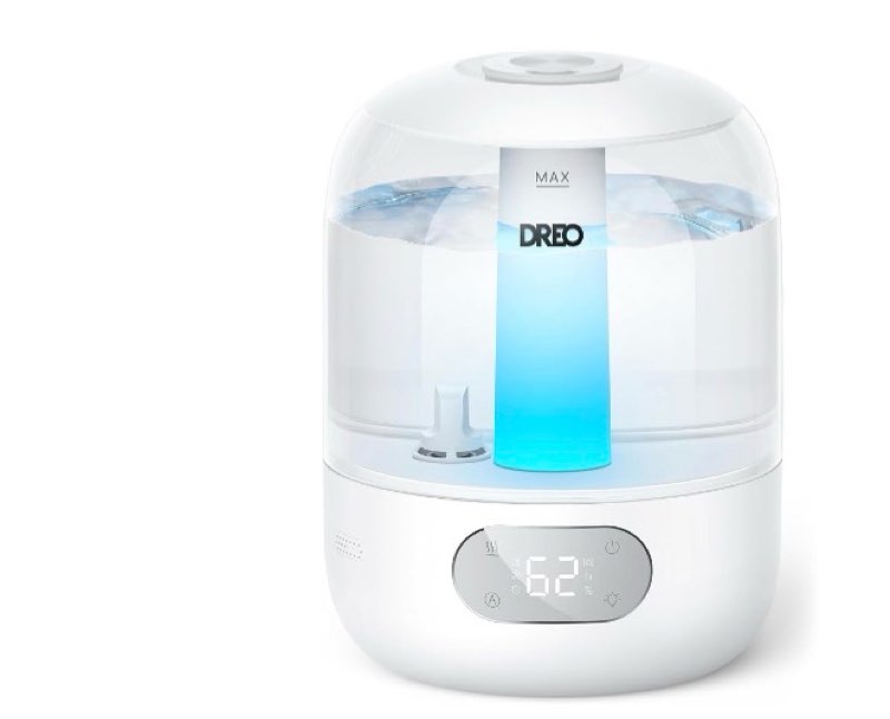 Dreo Humidifiers for Bedroom, 3L Top Fill Cool Mist Humidifiers, 30Hr Quite Runtime, Humidity Sensor