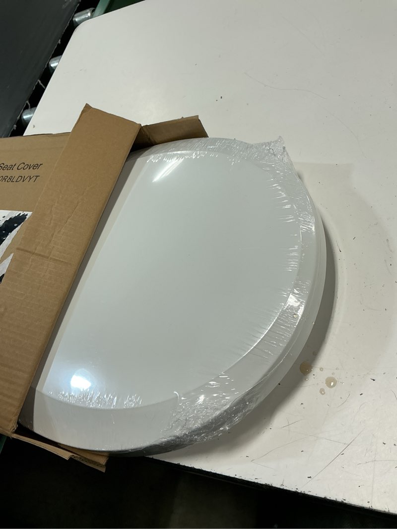 Condition photo showing New/Like New for round toilet seat 16.5" - soft close, durable pp toilet seat, easy installation & removal, fits most toilet bowls round standard 16.5"
