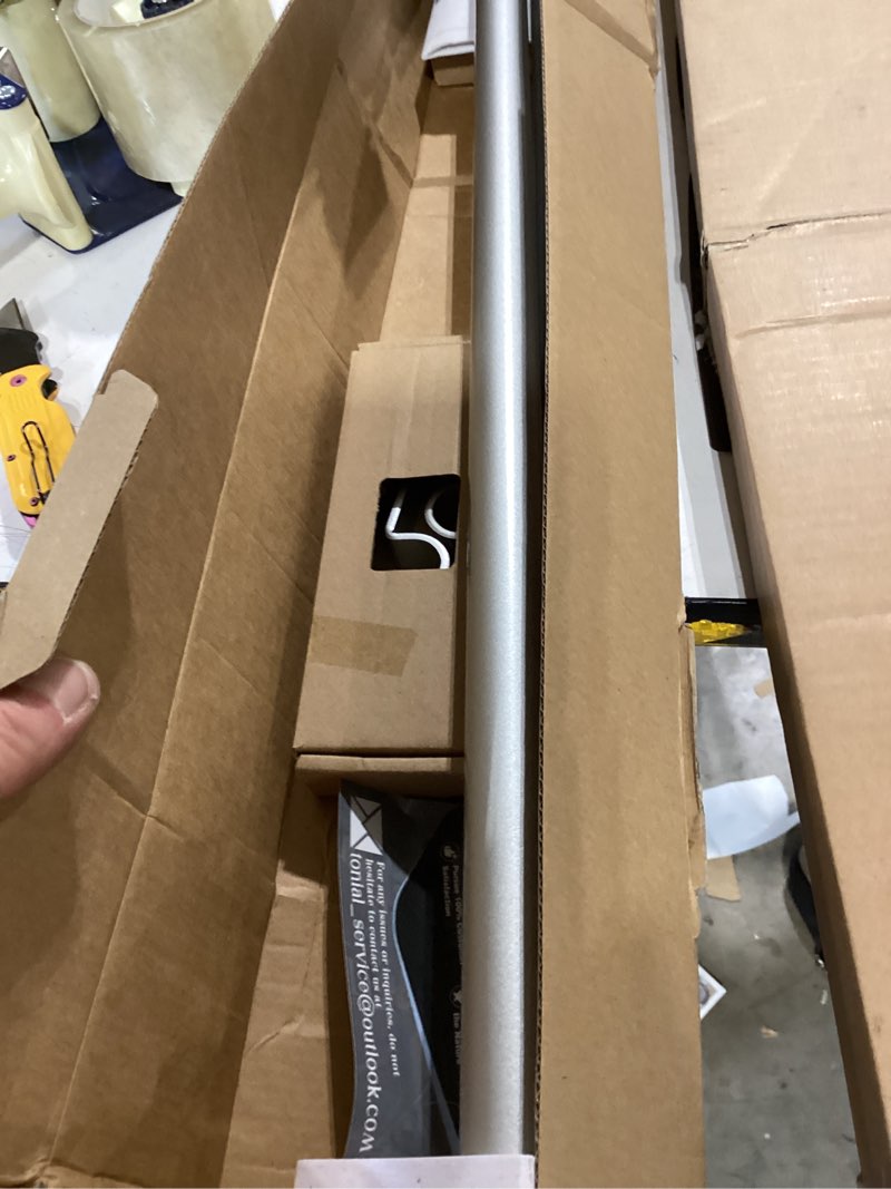 Condition photo showing New/Like New for tonial 1 inch double curtain rods 36 to 72 inches (3 to 6ft), heavy duty decorative drapery rod for windows 24 to 68 inches (2 to 5.7ft) with small cap finial, silver silver 36-72"