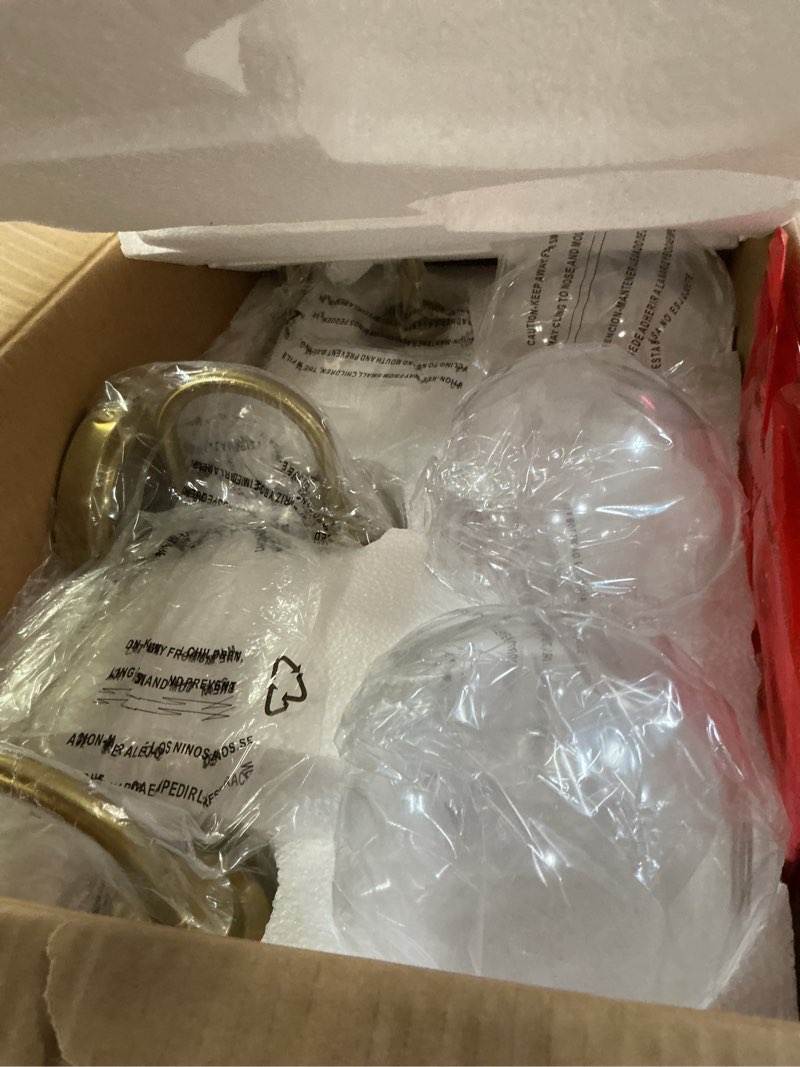 Condition photo showing New/Like New for Bathroom Light Fixtures, 3-Light Brushed Gold Vanity Lights with Globe Clear Glass, Champagne Bronze Vanity Lighting Fixtures Over Mirror, AD-22280-3W-GD Gold, 3-Light