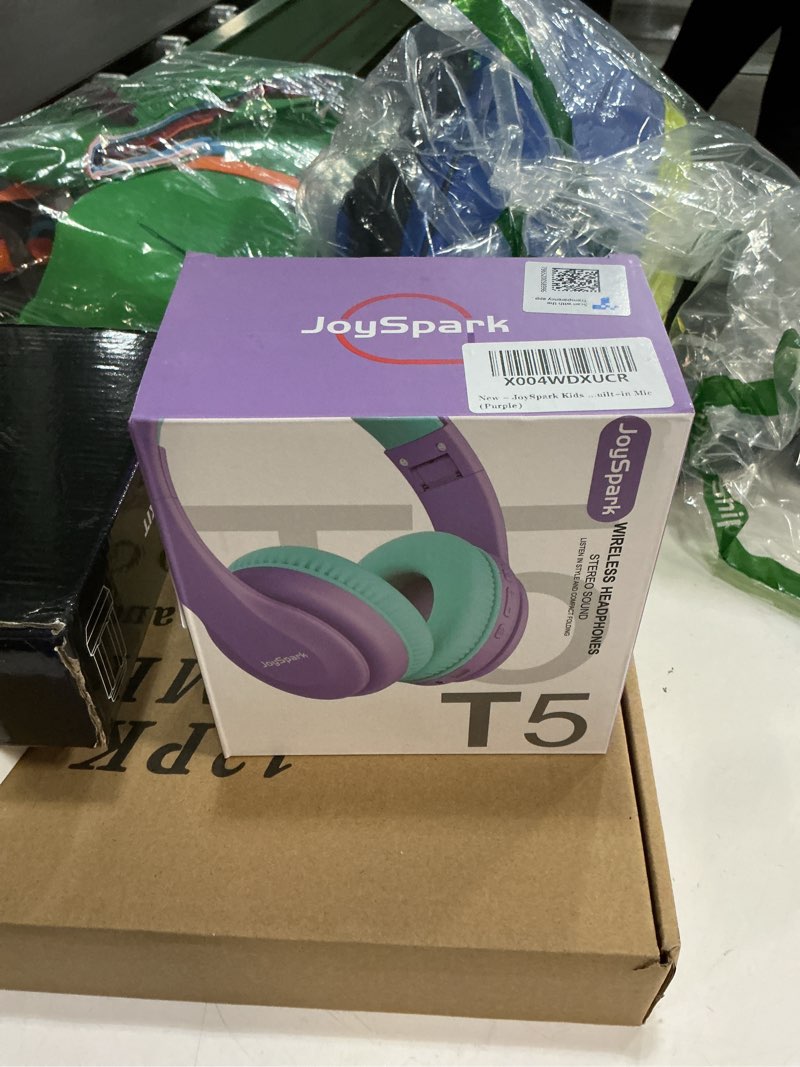 Condition photo showing New/Like New for Kids Bluetooth Headphones, Lightweight Wireless Headphones for Kids, 85/94dB Volume Limited, 60 Hours Playtime, Bluetooth 5.3, Over-Ear Toddler Headsets with Built-in Mic-Purple