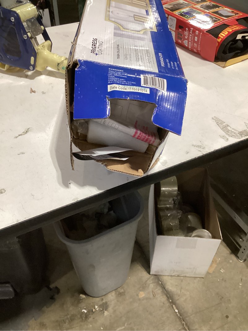 Condition photo showing Good Condition for Progress Lighting Teigen 23.5-in 3 Light Gold Traditional Bathroom Vanity light