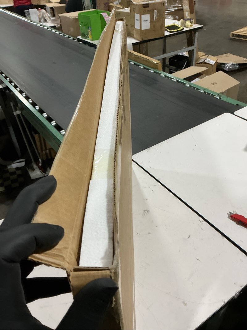 Condition photo showing Good Condition for gold metal frame bathroom arch mirror for over sink, 24x36 inch rounded arched tempered mirror, wall vanity mirror for farmhouse, modern luxe mirror for bedroom, living room, entryway gold 36"l x 24"w