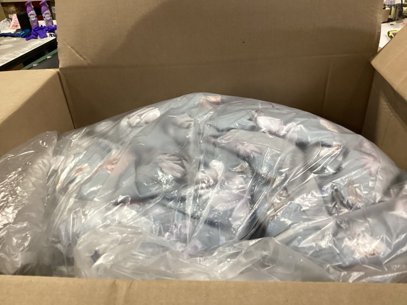 Condition photo showing Good Condition for djy queen comforter set, grey botanical floral bedding comforter sets queen size for all seasons, 7 pieces bed in a bag lightweight microfiber comforter set with sheets pillowcases & shams grey queen