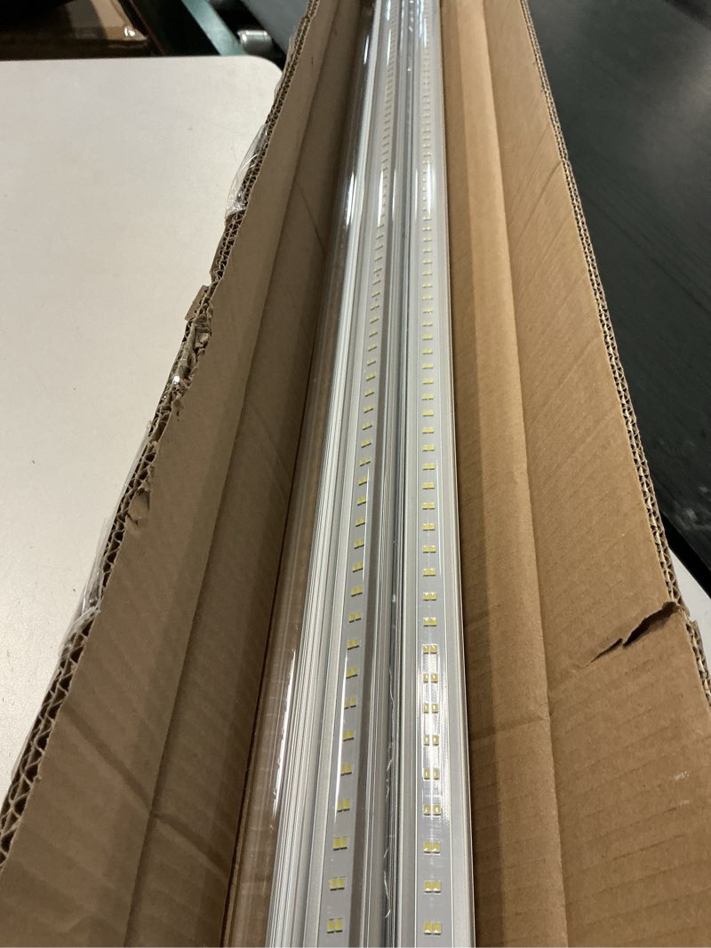 Condition photo showing As Is for Fluorescent Light Bulbs 48 inch T8 LED Bulbs 4 Foot Type A+B,24W 3200LM 6500K Clear Cover Super Bright,Single and Double End Powered,T8 T10 Fluorescent Bulbs Replacemen Clear Cover 4 Pack