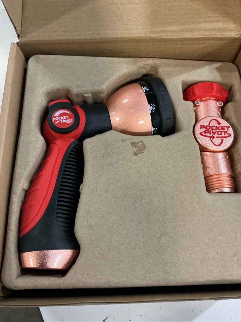 Condition photo showing New/Like New for pocket hose ballistic 25 ft expandable garden hose w/pocket pivot swivel connector, anti-burst sleeve reinforced with bulletproof fiber, lightweight, no-kink, compact, uv-protected, as seen on tv