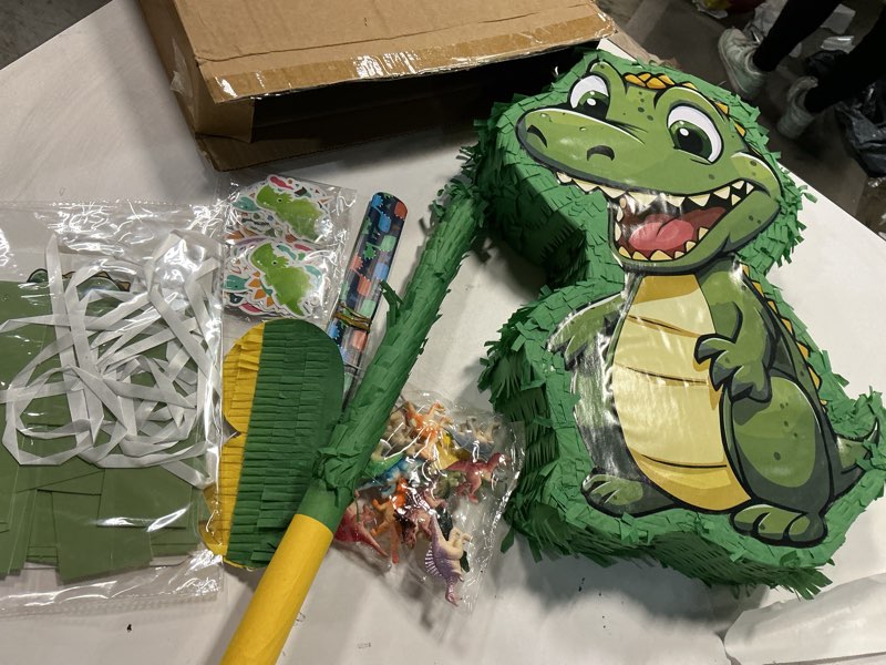Condition photo showing Good Condition for (Similar) Dinosaur Piñata Party Set, 132 Pieces with Hitting Stick, Confetti, Blindfold, Banner, Bracelets, To