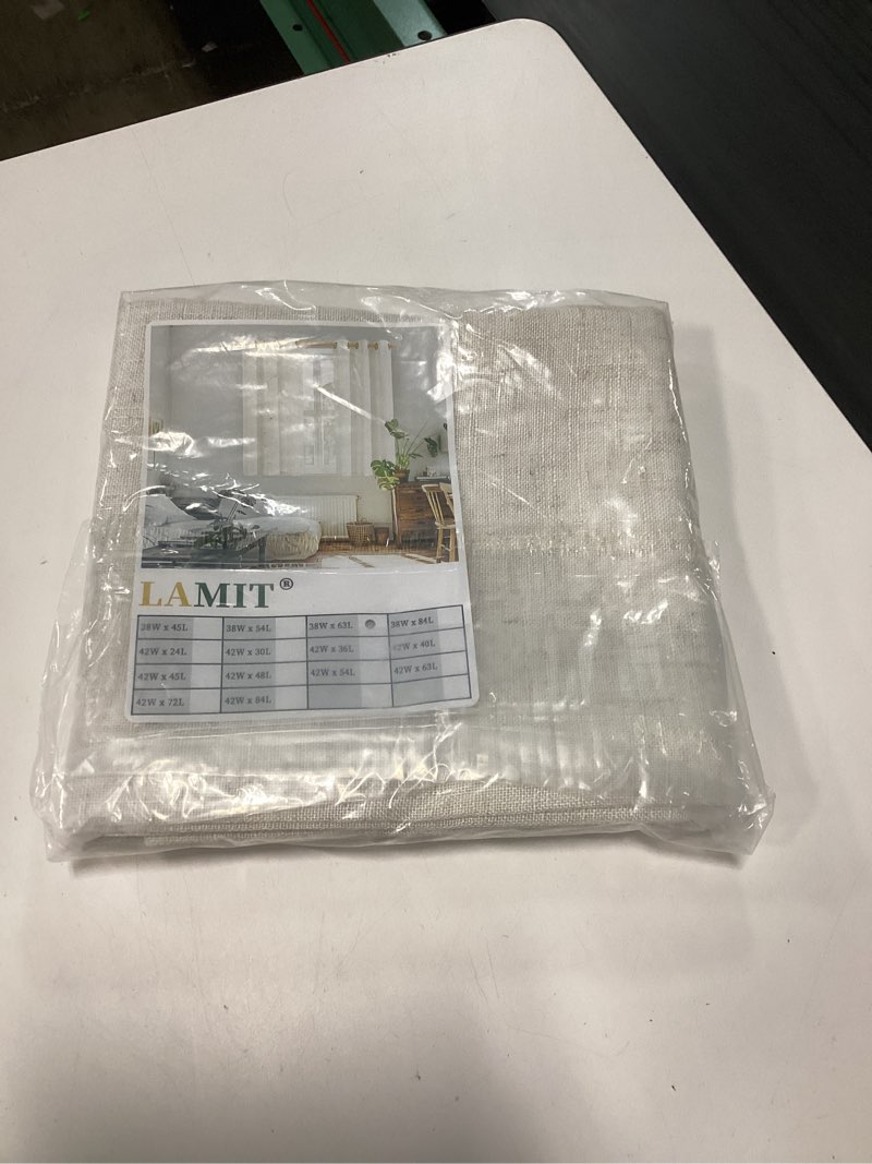 Condition photo showing New/Like New for lamit natural linen semi sheer curtains 63 inch for bedroom, light filtering neutral window curtains farmhouse boho back tab and rod pocket panels, natural cream ivory, 2 panels, 38 x 63 inch 38"w x 63"l (pack of 2) natural