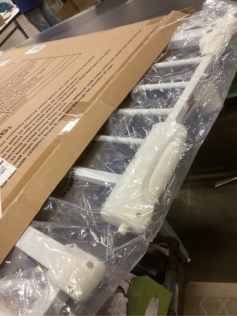 Condition photo showing Good Condition for Narrow Baby Gate 24 to 29 Inch Wide Pet Gate Pressure Mounted No Drill Safety Gate Walk Through Metal Child Gate for Kids Stairs or Pets Indoor White 24.02"-29.13"/61-74cm