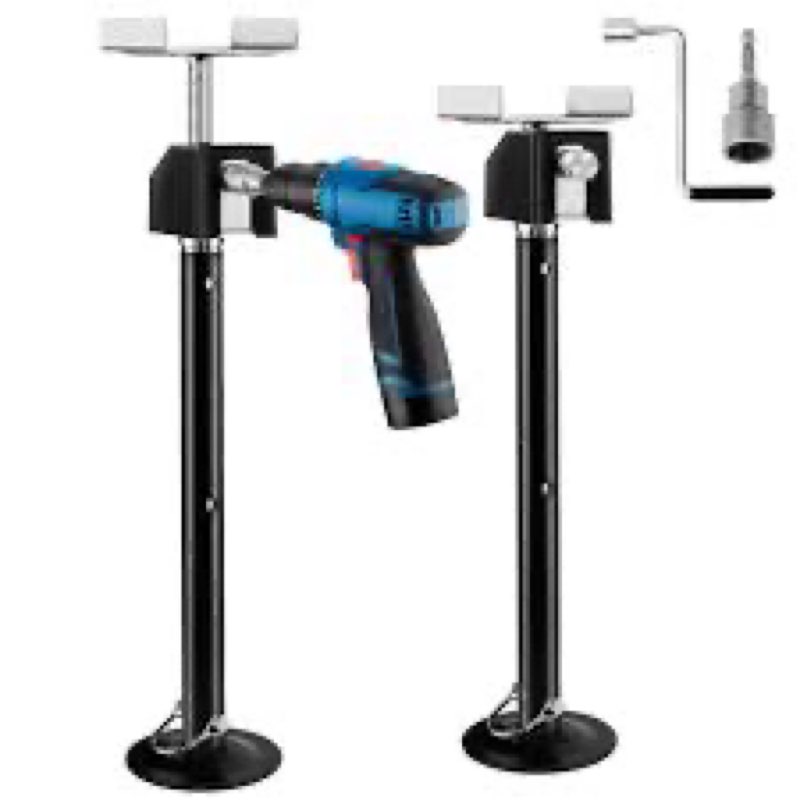 byern auto rv slide-out support jacks, 20-24v cordless drill compatible & hand crank, each support u