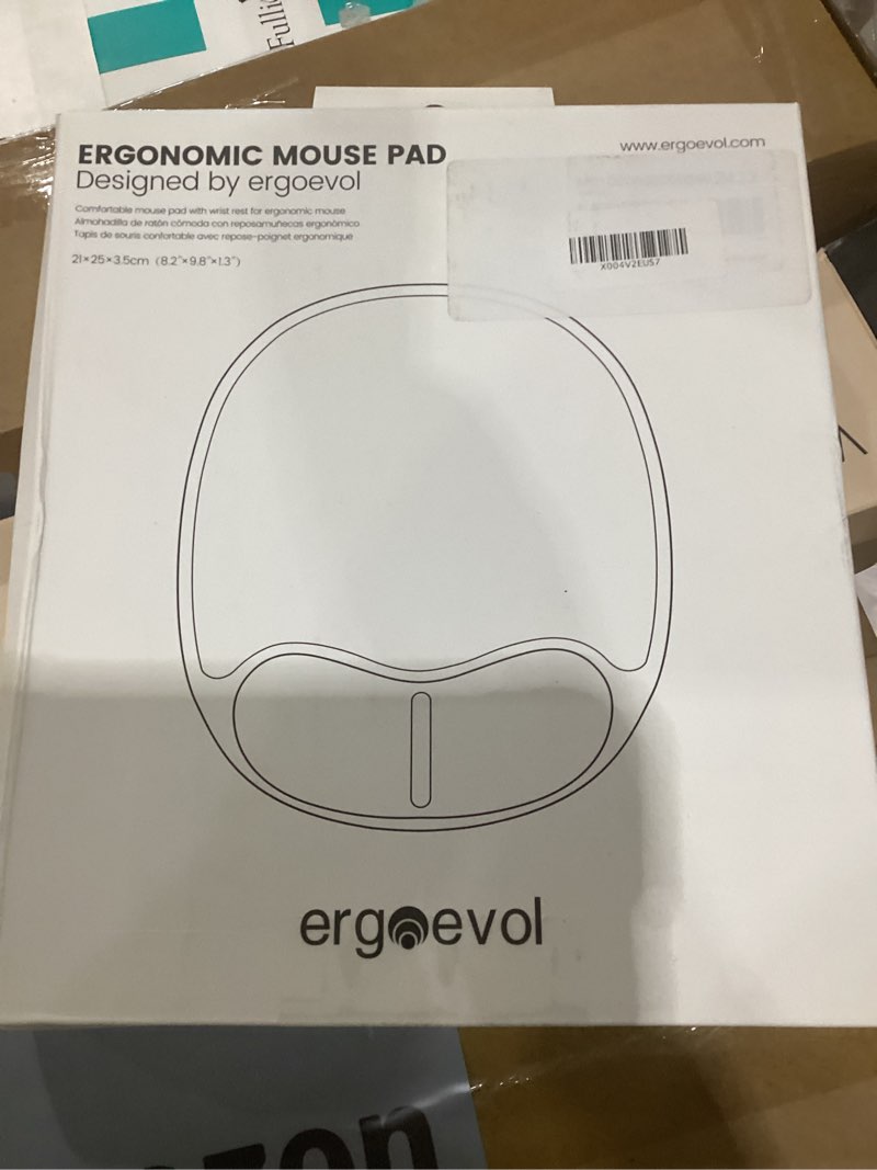 Condition photo showing New/Like New for ergonomic mouse pad with wrist rest & elbow support, soft silicone gel cushion, non-slip base, glow-in-the-dark, compatible with vertical ergonomic mouse for office & gaming (blue)