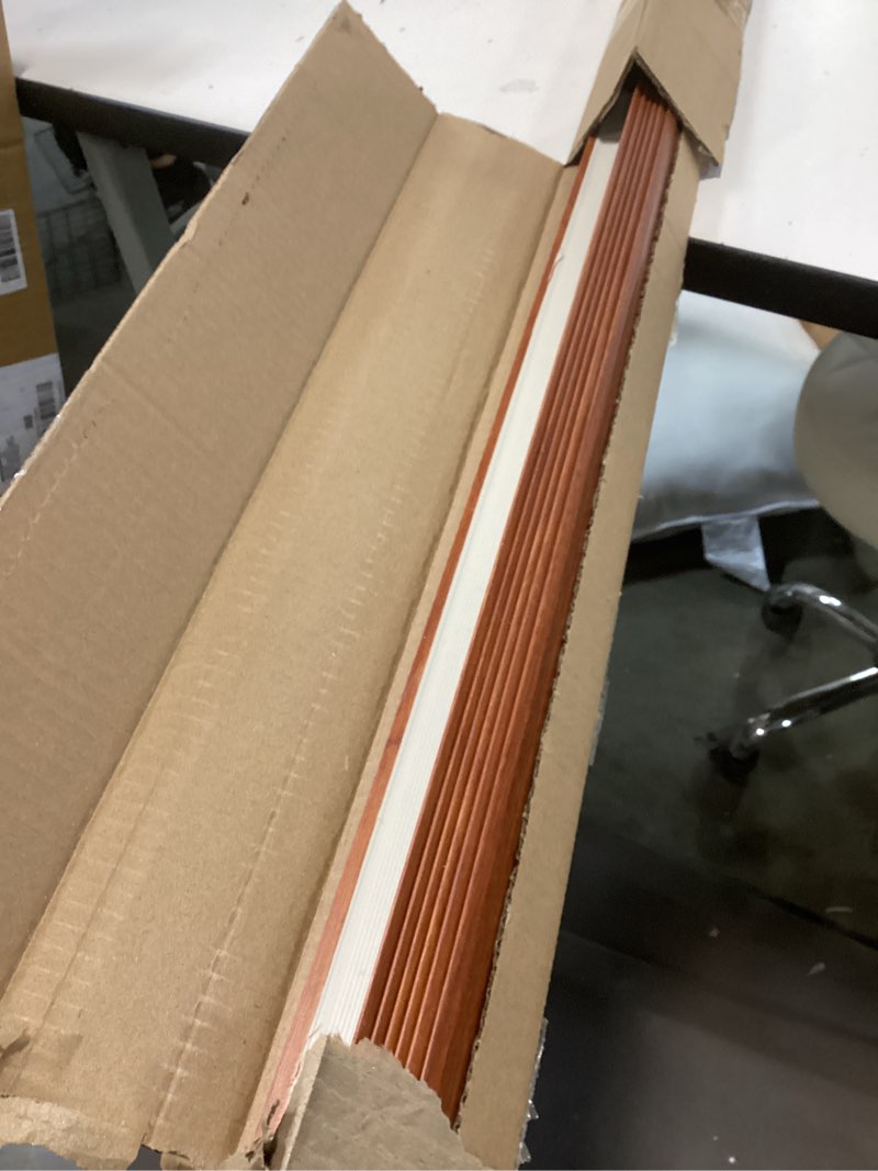 Condition photo showing Good Condition for 6 Pcs 49" Wall Corner Protector Trim, Walnut Wood Grain Edge Strip for Door and Window Frames Mirror Trim Backsplash Tile Edge (Walnut) 6pcs * Walnut