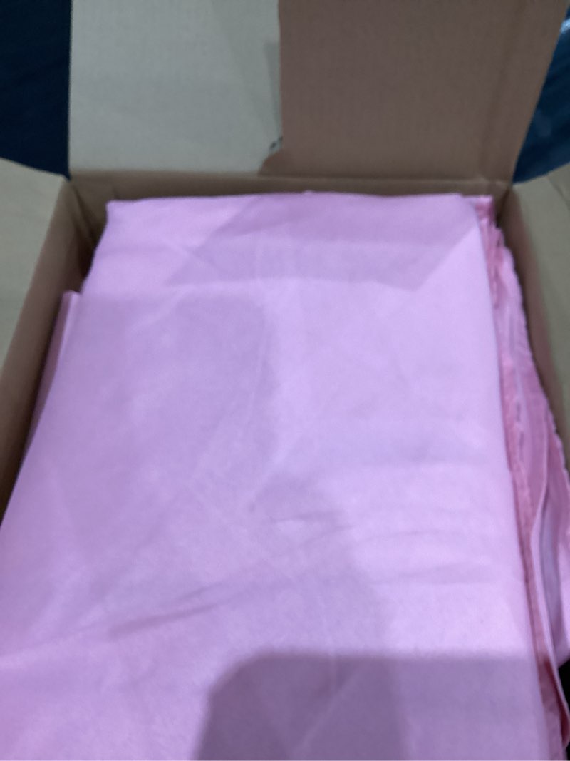 Condition photo showing As Is for Dailyset 6-Pack Pink Round Tablecloths, 120 Inches, Stain-Resistant Polyester for 5-6 Ft Round Tables - Washable Table Covers for Weddings, Banquets, Birthday Parties, Events Pink 120 In, 6 Pack