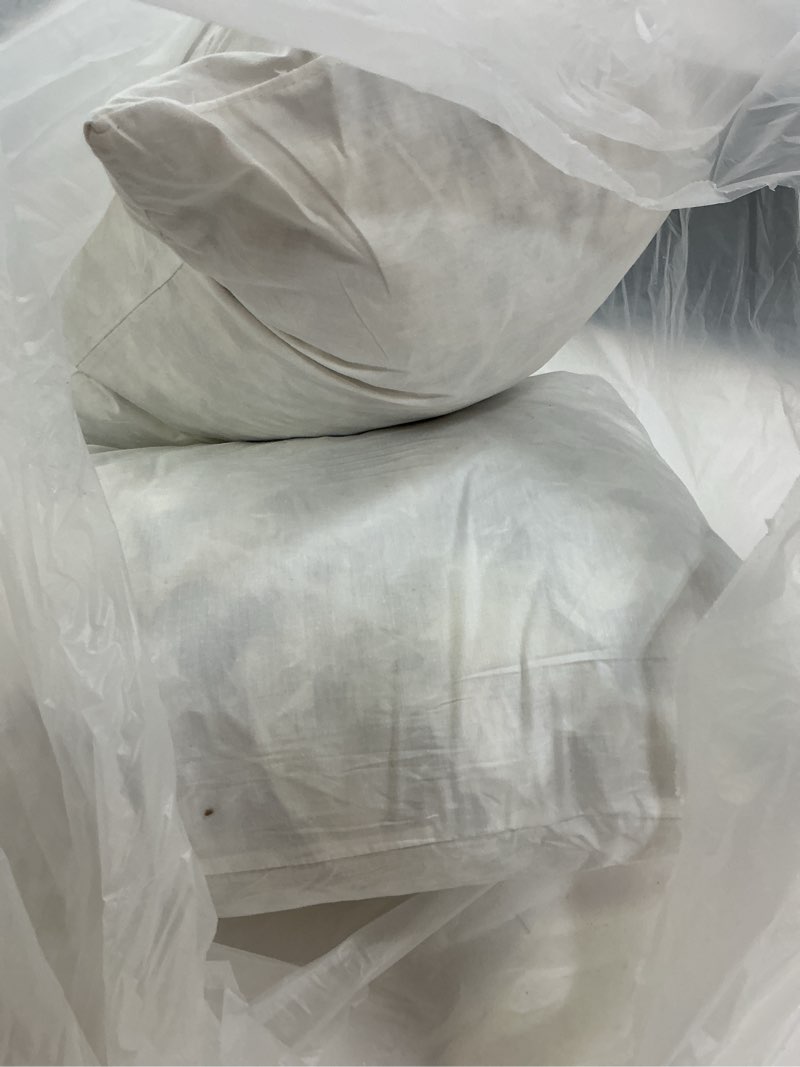 Condition photo showing As Is for topgreen feathers down pillow inserts 14x24, set of 2, 100% organic cotton shell, soft decorative lumbar pillow insert for living room sofa, couch, or bed (white) white(pack of 2) 14x24 inch (pack of 2)