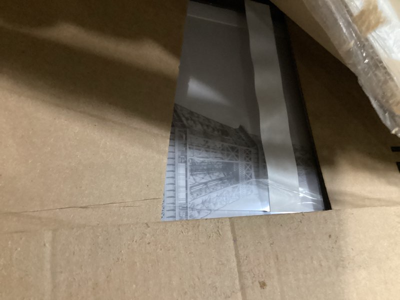 Condition photo showing As Is for upsimples 12x18 picture frame set of 5, display pictures 11x17 with mat or 12 x 18 without, wall gallery poster frames, black black 12x18