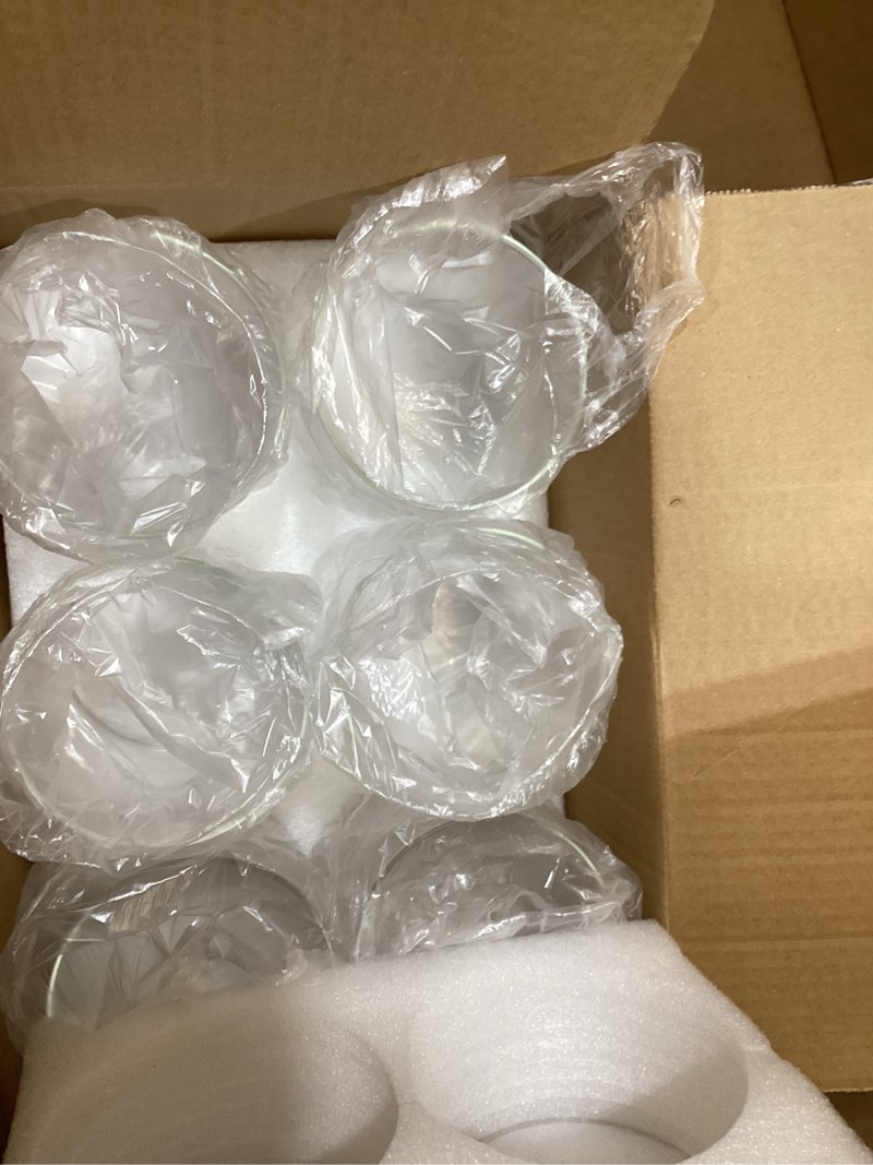Condition photo showing Good Condition for glass cylinder vase set of 6 for centerpieces, 5 inch short clear flower vases bulk, glass hurricane candle holder for table, floating candle vases for wedding home décor 5" height 6