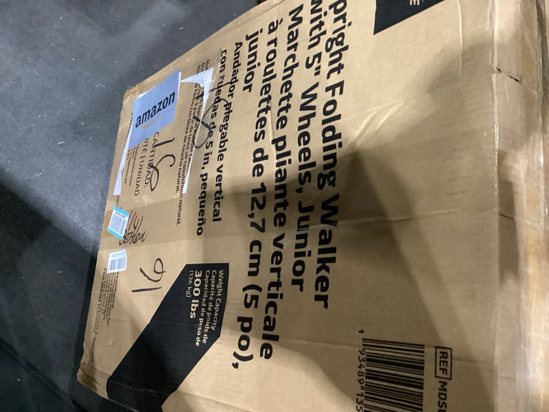 Condition photo showing New/Like New for Medline Upright Aluminum Junior Folding Walker – Comfortable, Maneuverable, for Injury, Balance, Pos