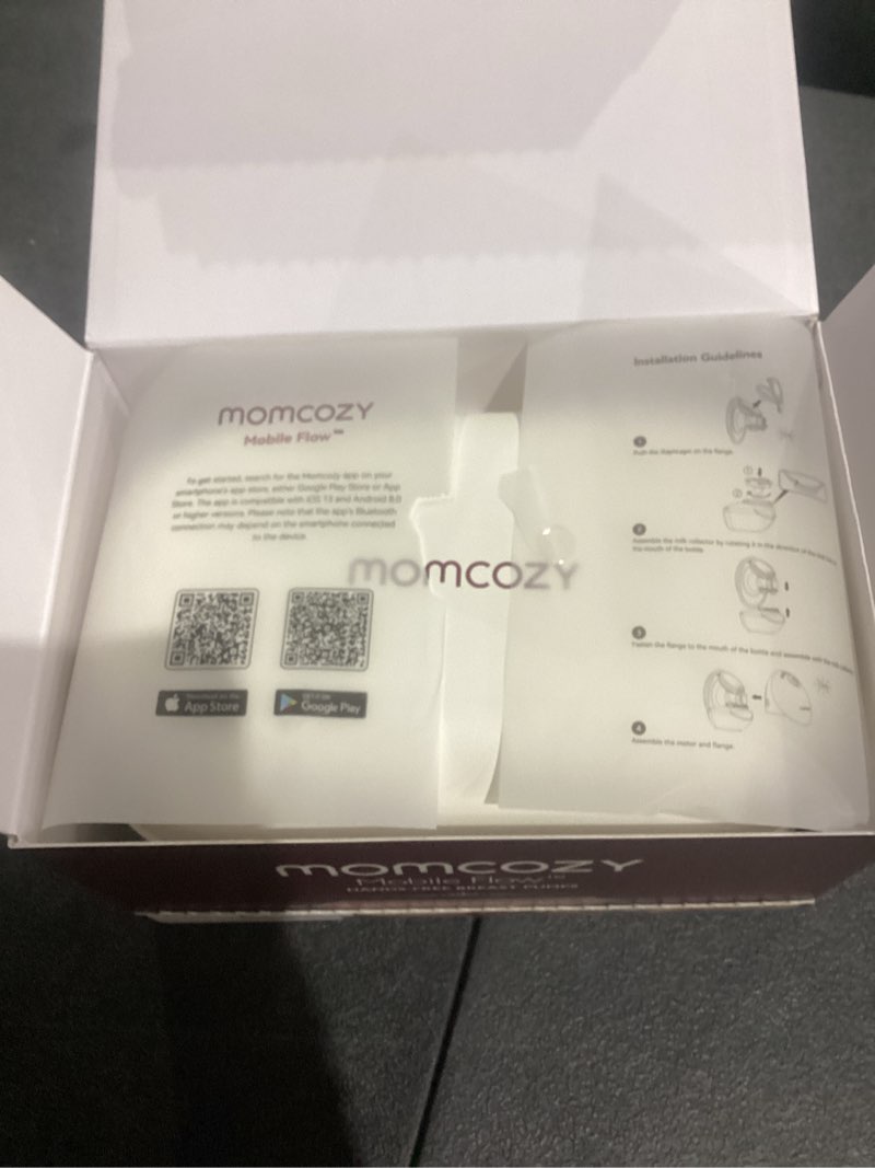 Condition photo showing Good Condition for momcozy wearable breast pump, hands free upgraded mobile flow | m9, app discreet control with personalized multi-modes & 15 levels, wearable breast pump 24mm, 2 pack cozy red regular-2 cozy red