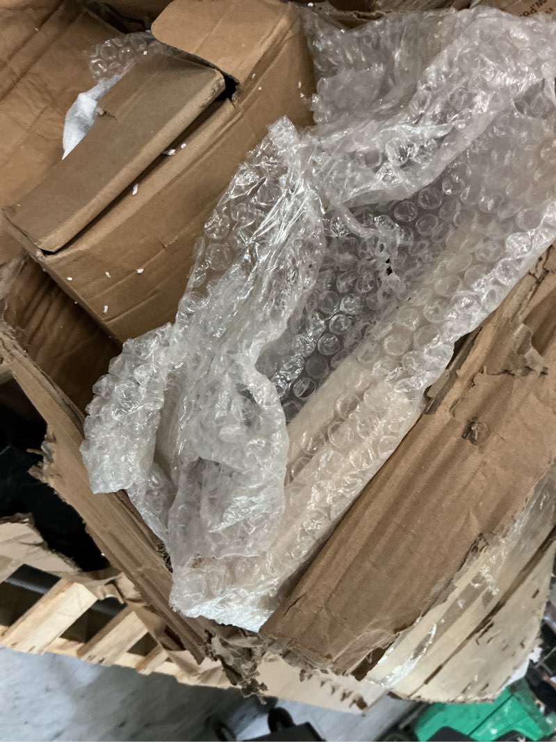 Condition photo showing As Is for S&Z TOPHAND 36 in. x 84 in. Unfinished British Brace Knotty Barn Door with 6.6FT Sliding Door Hardware Kit/Solid Wood/Sliding Door/Double Surfaces/A Simple Assembly is Required 36x84in + J Shape