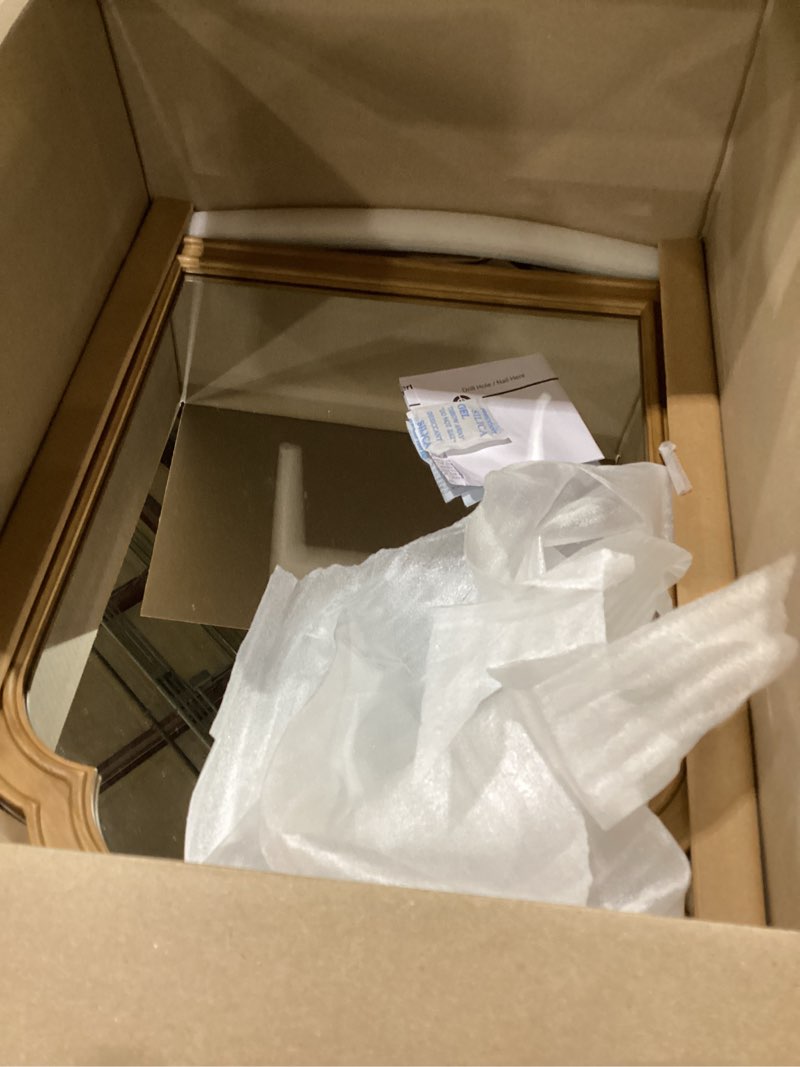 Condition photo showing New/Like New for WallBeyond Wood Frame Wall Mirror Decor for Entryway, Living Room or Bedroom Home Decor - Light Woodgrain 16" x 20" Natural Color 20"L x 16"W Natural B