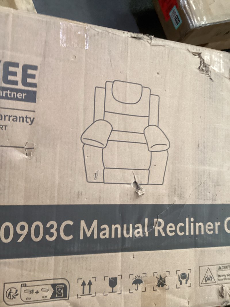 Condition photo showing As Is for Similar to stock photo *Sf-250903c manual recliner chair