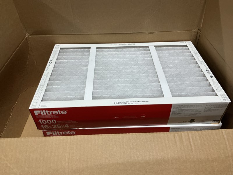 Condition photo showing New/Like New for filtrete 16x25x4 ac furnace air filter, mpr 1000, merv 11, fits honeywell & lennox, allergen defense, electrostatic air cleaning filter, 2-pack (actual size 15.88x24.56x4.31 in)