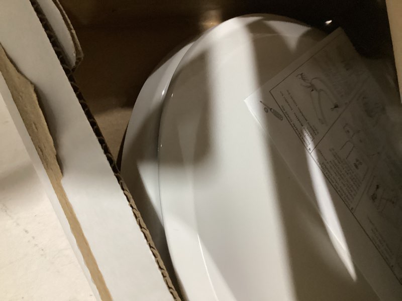 Condition photo showing Good Condition for mayfair cassel slow close toilet seat, easy clean, non slip premium wood seat, easy install, made in usa, round, white round 1 - toilet seat