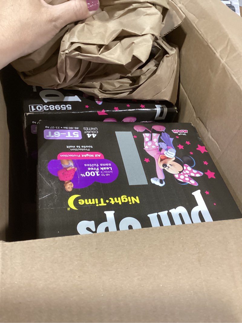 Condition photo showing New/Like New for pull-ups girls' night-time potty training pants, size 5t-6t overnight training underwear (46-60 lbs), 44 ct 5t-6t 44