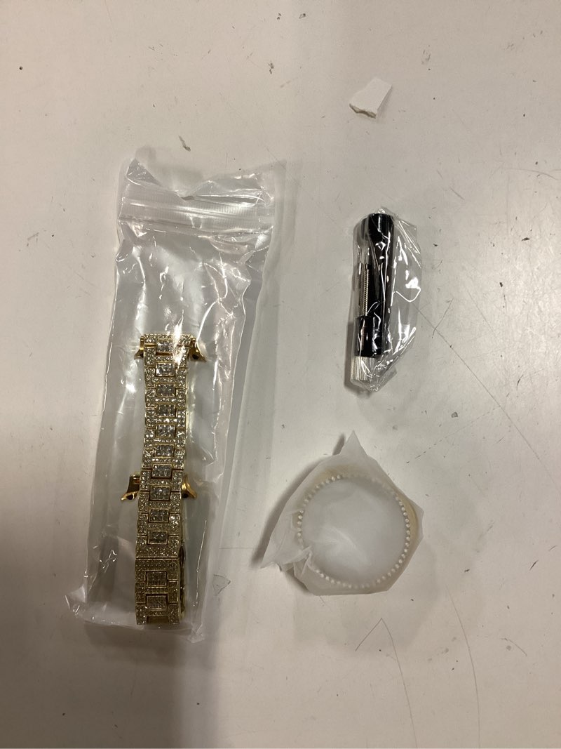 Condition photo showing New/Like New for supoix band with case compatible for samsung galaxy watch 8/7/6 40mm 44mm, 20mm women bling replacement strap & pc protective bumper face cover for galaxy watch 8/7/6 (size optional) a-gold galaxy watch 8 40mm