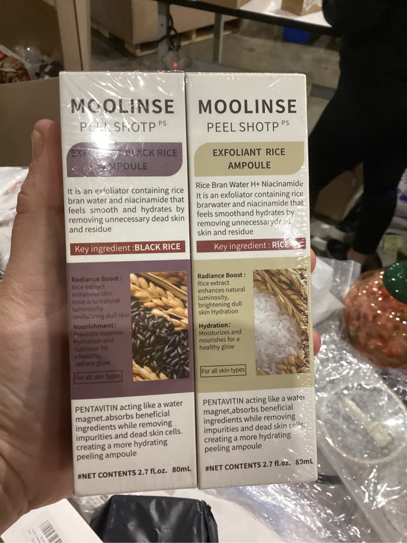 Condition photo showing New/Like New for Peel Shot Rice Ampoule Duo, 2PCS Black & White Rice Exfoliant, with Black Rice Extract and White Rice Essence, Gently Exfoliates | Refines the Look of Pores | Deeply Hydrates, for Most Skin Types Multiple colors 2